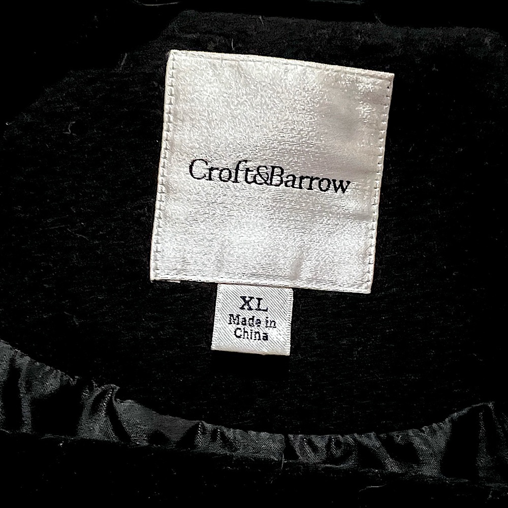 Croft & Barrow Short Pea Coat Size XL Black